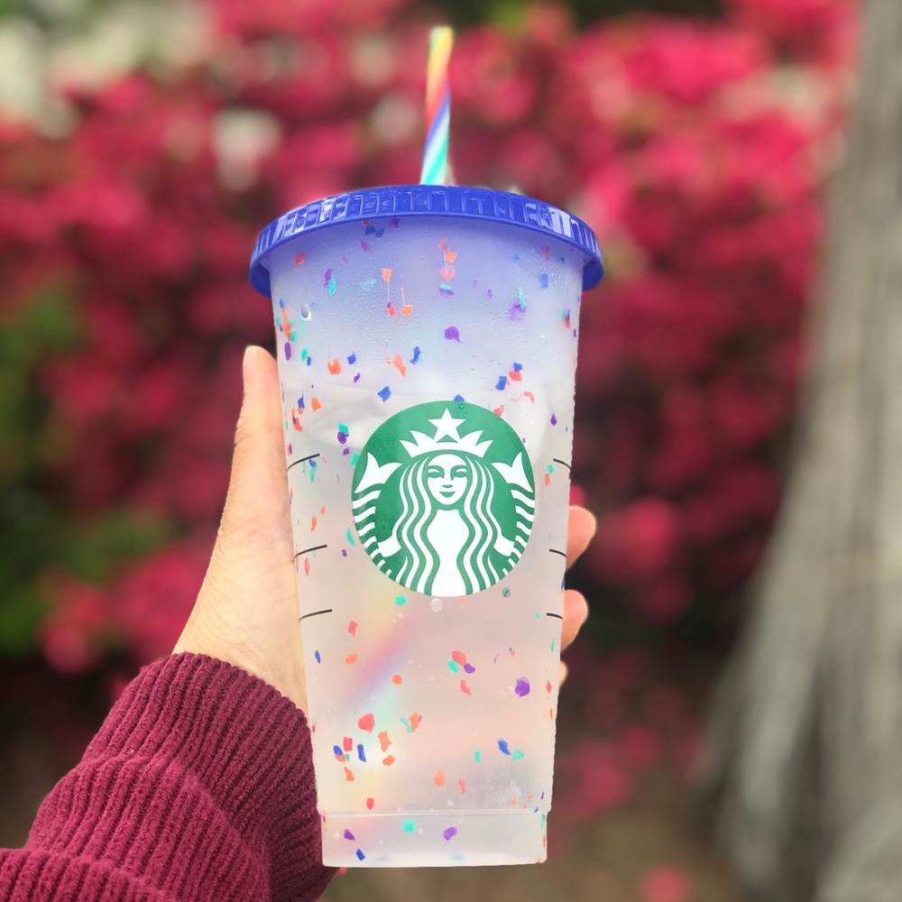 Starbucks confetti color changing tumbler cup NWT